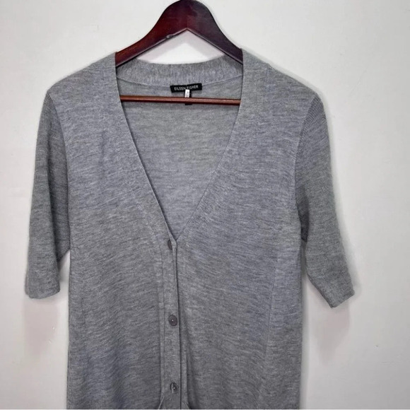 Eileen Fisher Grey 100% Cashmere Duster Cardigan Size S - Picture 2 of 8